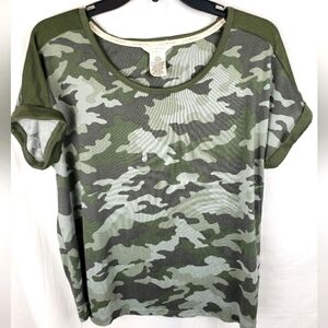 Lucky Brand Camo Green Short Sleeve Shirt Sz XXL